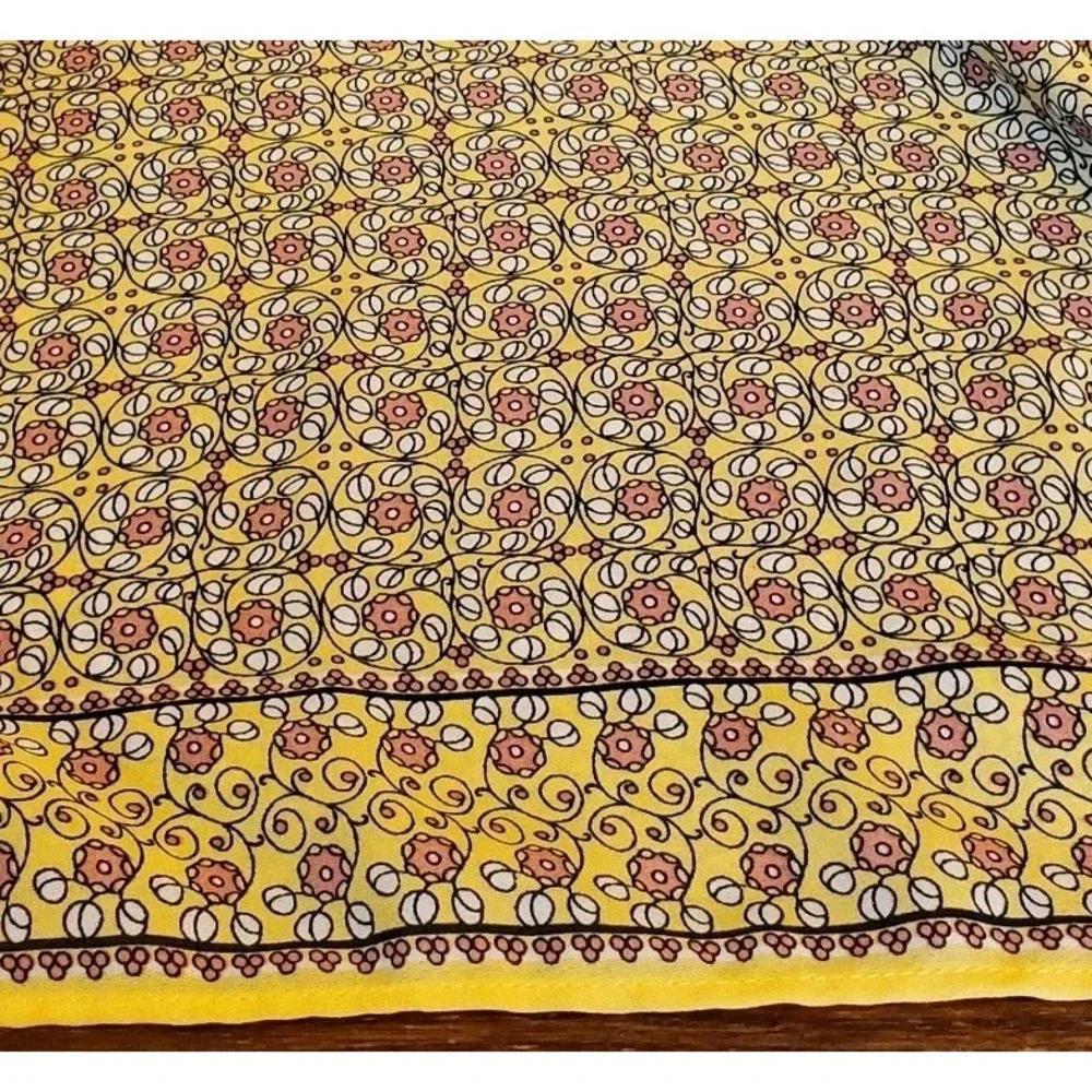 Max Studio Smocked Waist Skirt Womens XL‎ Yellow Floral Print Knee Length Flowy